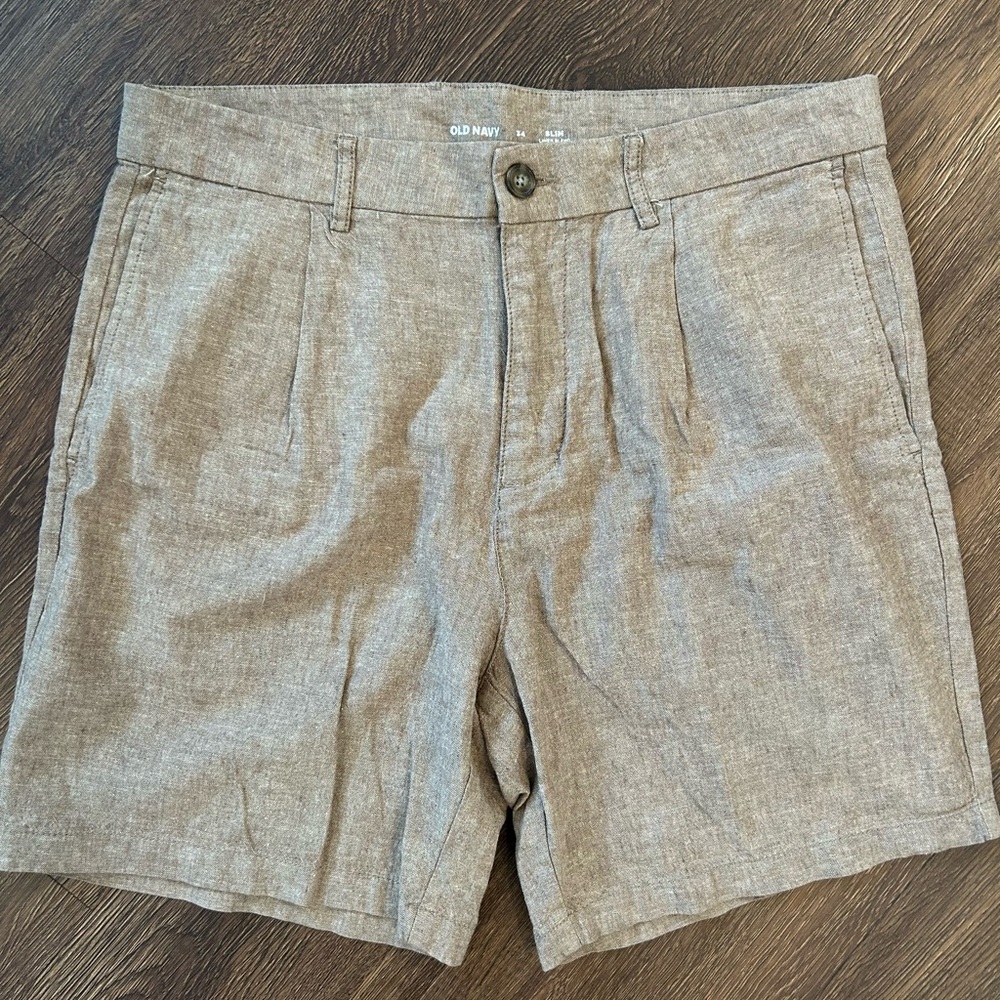 Old Navy Men's Light Brown Flat Front Shorts